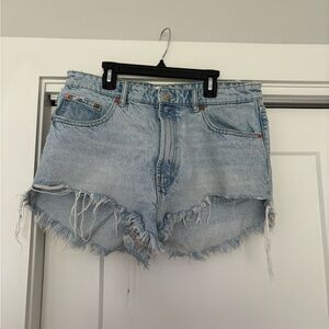 Zara Distressed Denim Shorts